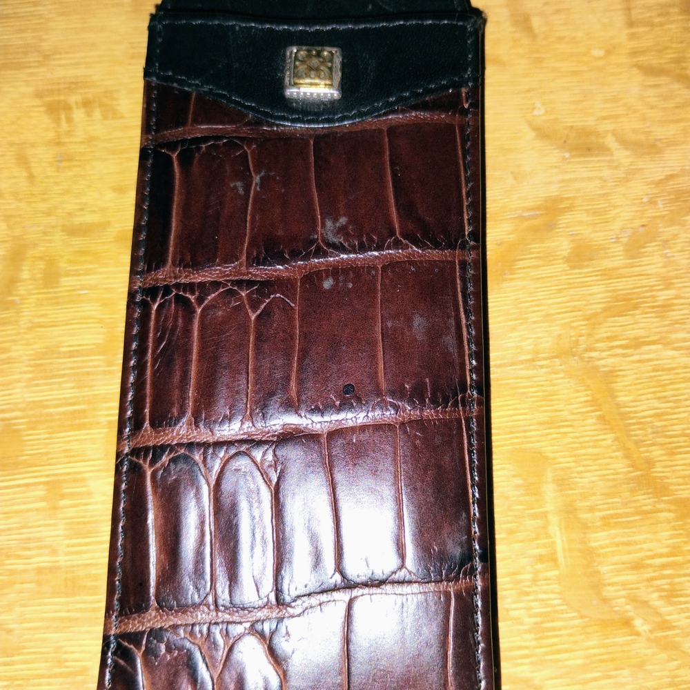 Brown Crocodile Embossed Leather Wallet